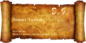 Deman István névjegykártya